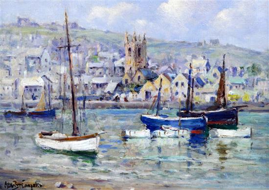 § Alfred de Breanski Jnr (1877-1957) St Ives harbour, 9 x 12.5in.